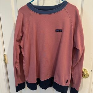 Patagonia Pink and Navy Crewneck Sweater